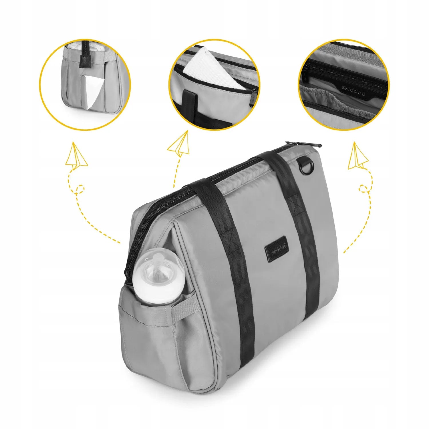 Bag for parents - skiddou Inger onyx leather Brand Skiddoü