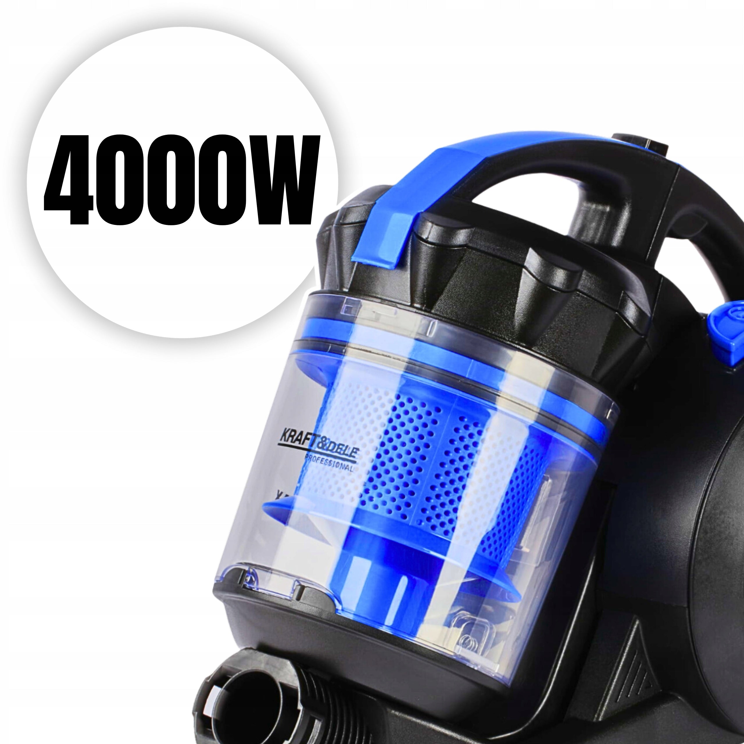 Bagless vacuum cleaner Kraft&Dele TURBO MAX CYCLONIC 4000W Dominant color black