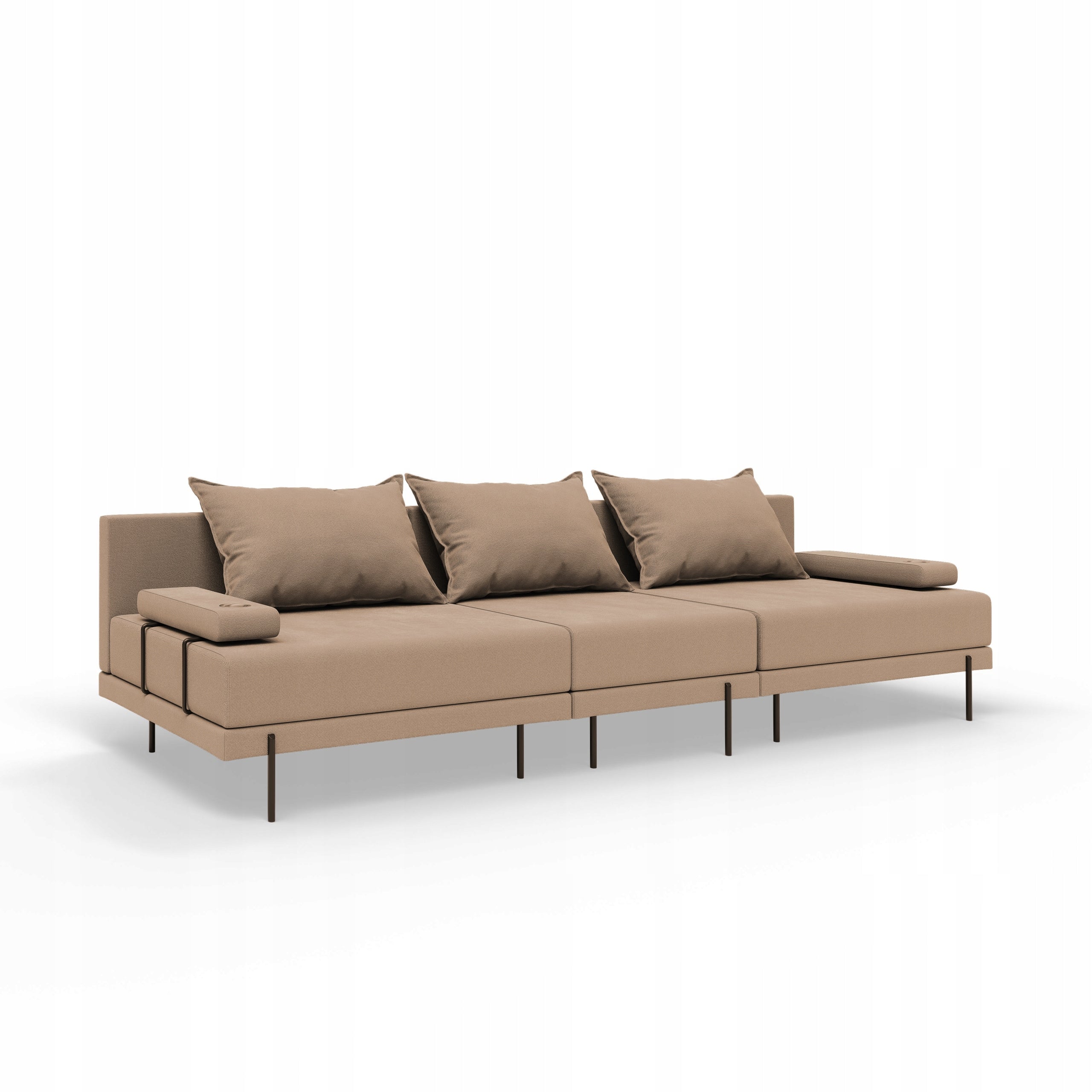 Bahama 3-Person Modular Garden Sofa with Armrests Beige Manufacturer code BAHA-S3-BE