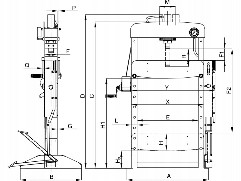 Bahco Hydraulic workshop press 50T /BH750/ Manufacturer code BH750
