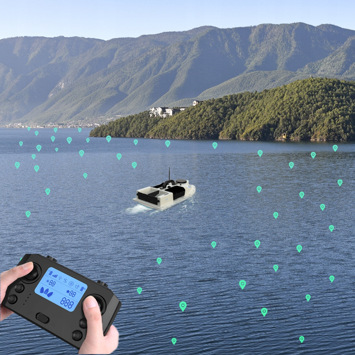 Bait Boat LOKEEVAN D19D GPS 4 Containers 2kg Load 500m Range 12000mAh Brand no brand