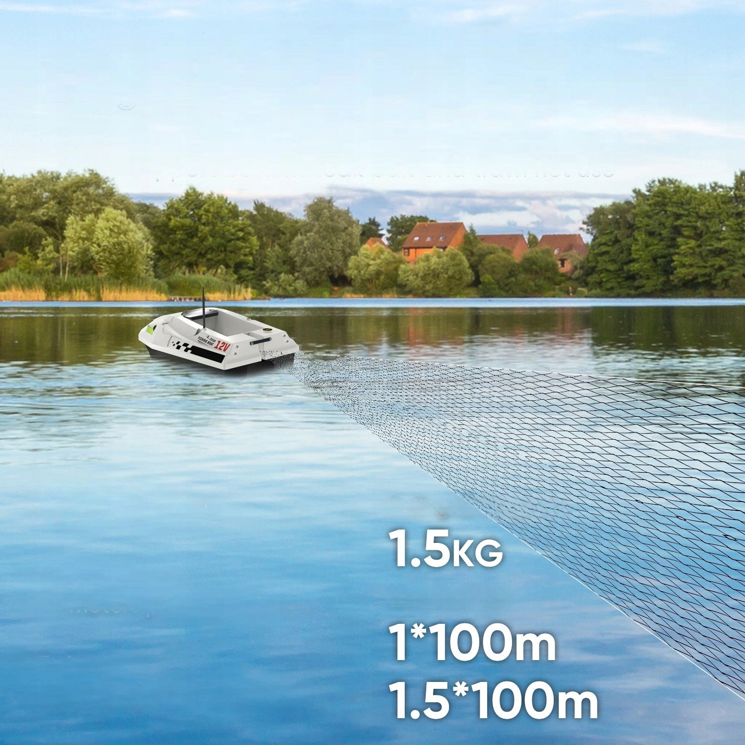 Bait Boat LOKEEVAN D50B GPS Remote Control 12V 2m/s 2x 15600mAh 2kg Load Number of compartments 1