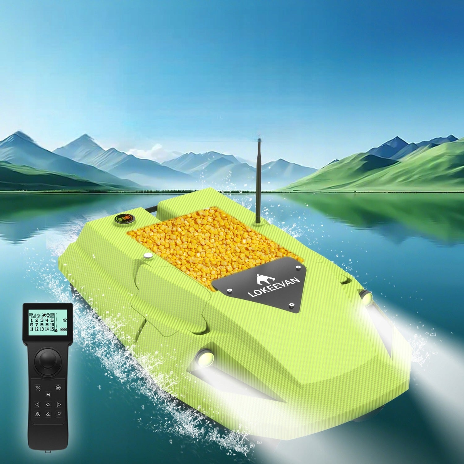 Bait Boat LOKEEVAN D50B GPS Remote Control 12V 2m/s 2x 15600mAh 2kg Load Packaging status original