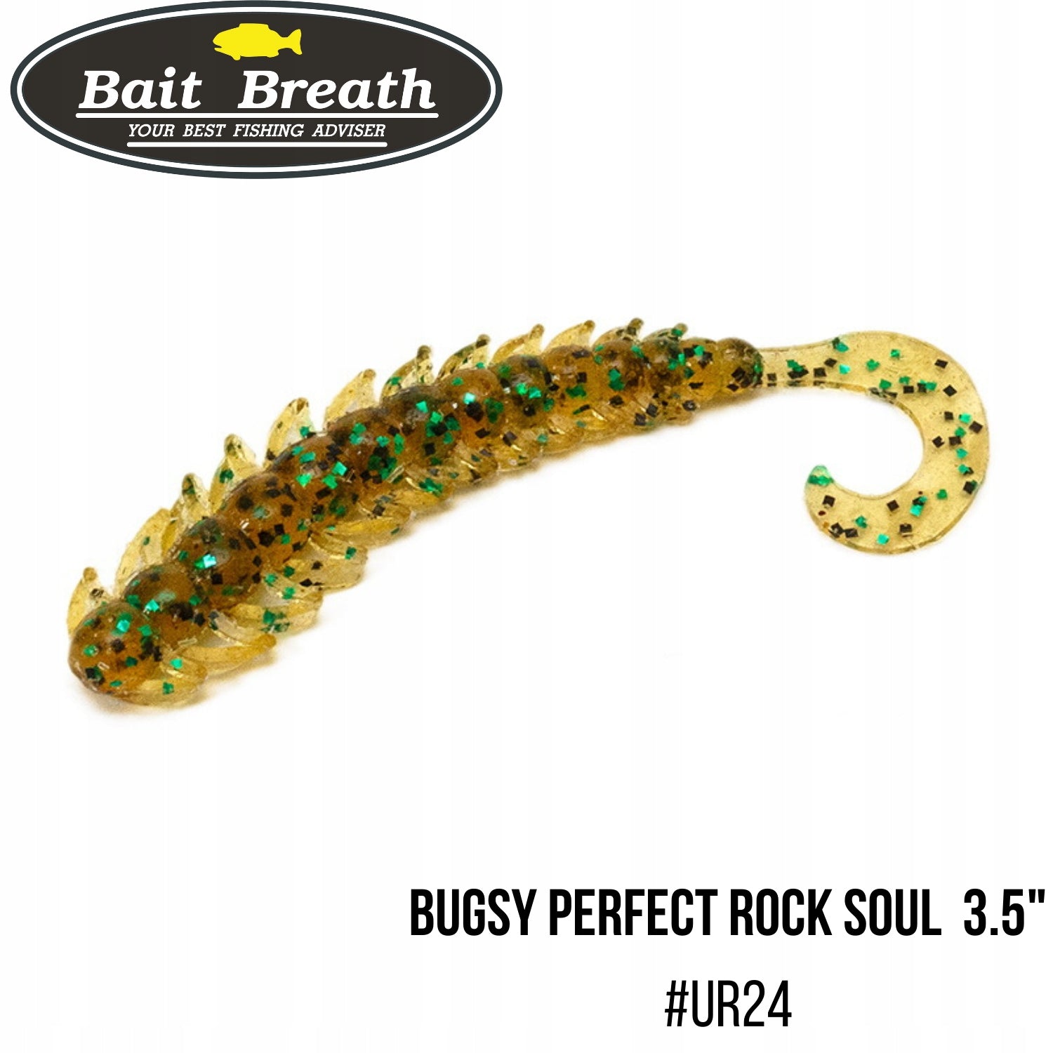 Bait Breath BUGSY Perfect Rock Soul 3.5" #Ur24 Pumpkin/Green Seed (10 pcs)
