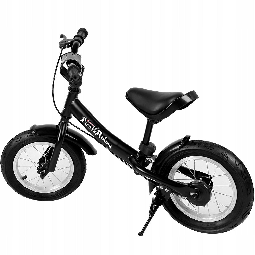 Balance Bike 12 Inches Children's Bike Adjustable Height Black Model Street Pirate