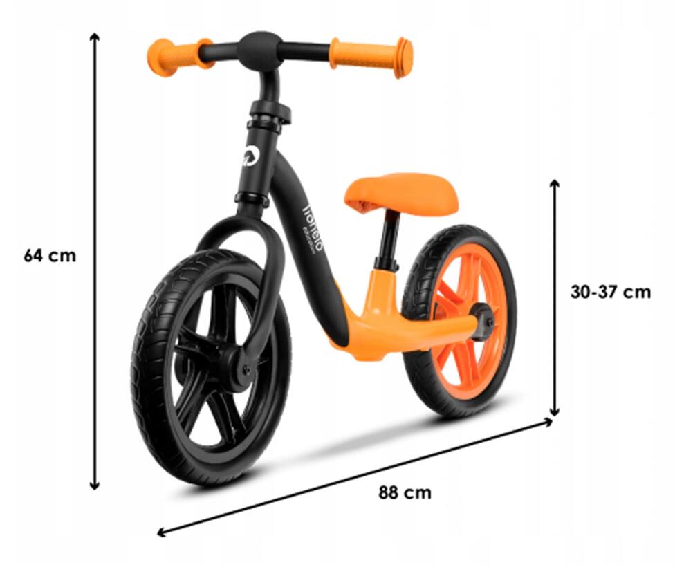 Balance Bike Lionelo Alex 12" Black, Orange Brake none