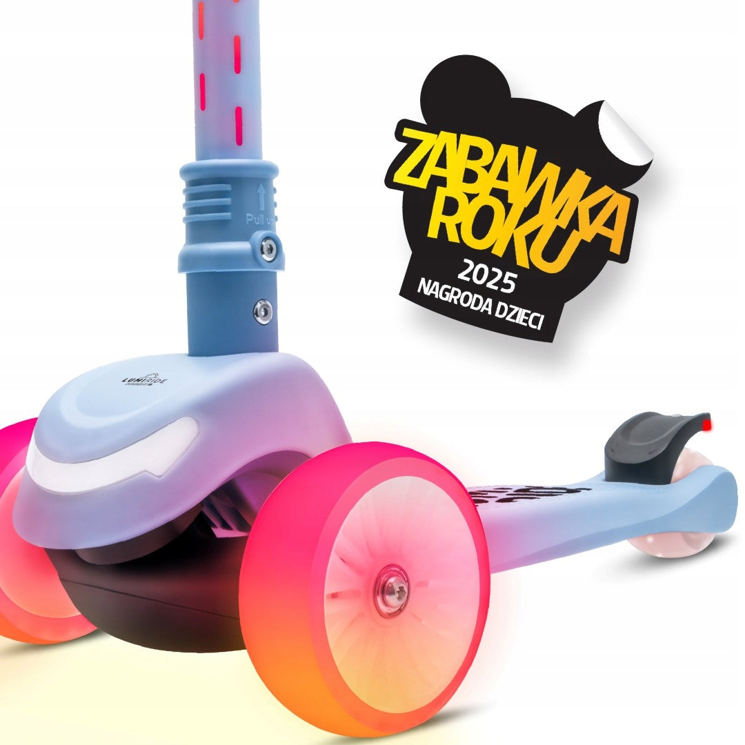 Balance Scooter Folding Tricycle Adjustable LED Rainbow Wheels 7 Colors Packaging status original