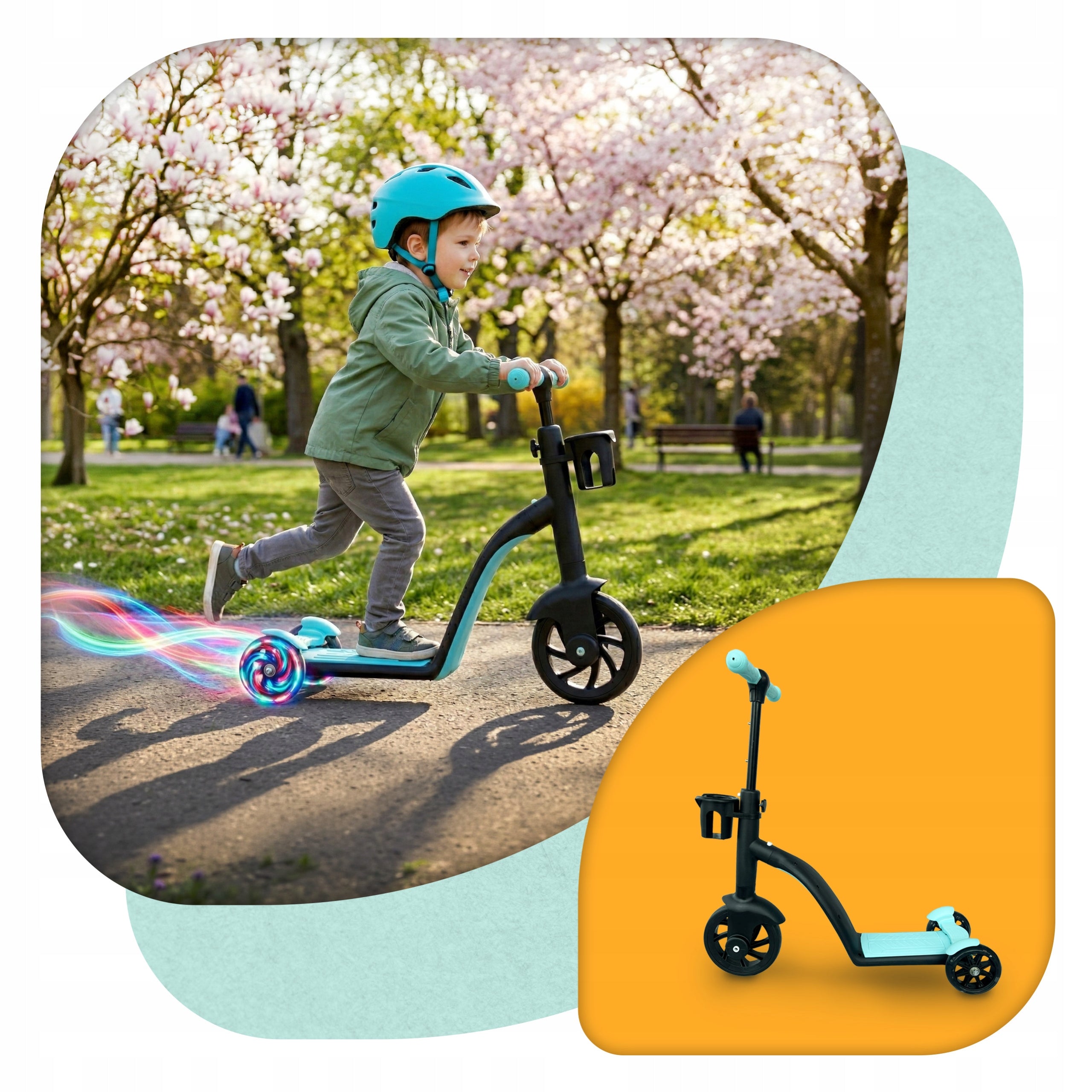 Balance bike 3in1 children's bike three-wheeled scooter PLAYIO Brake none