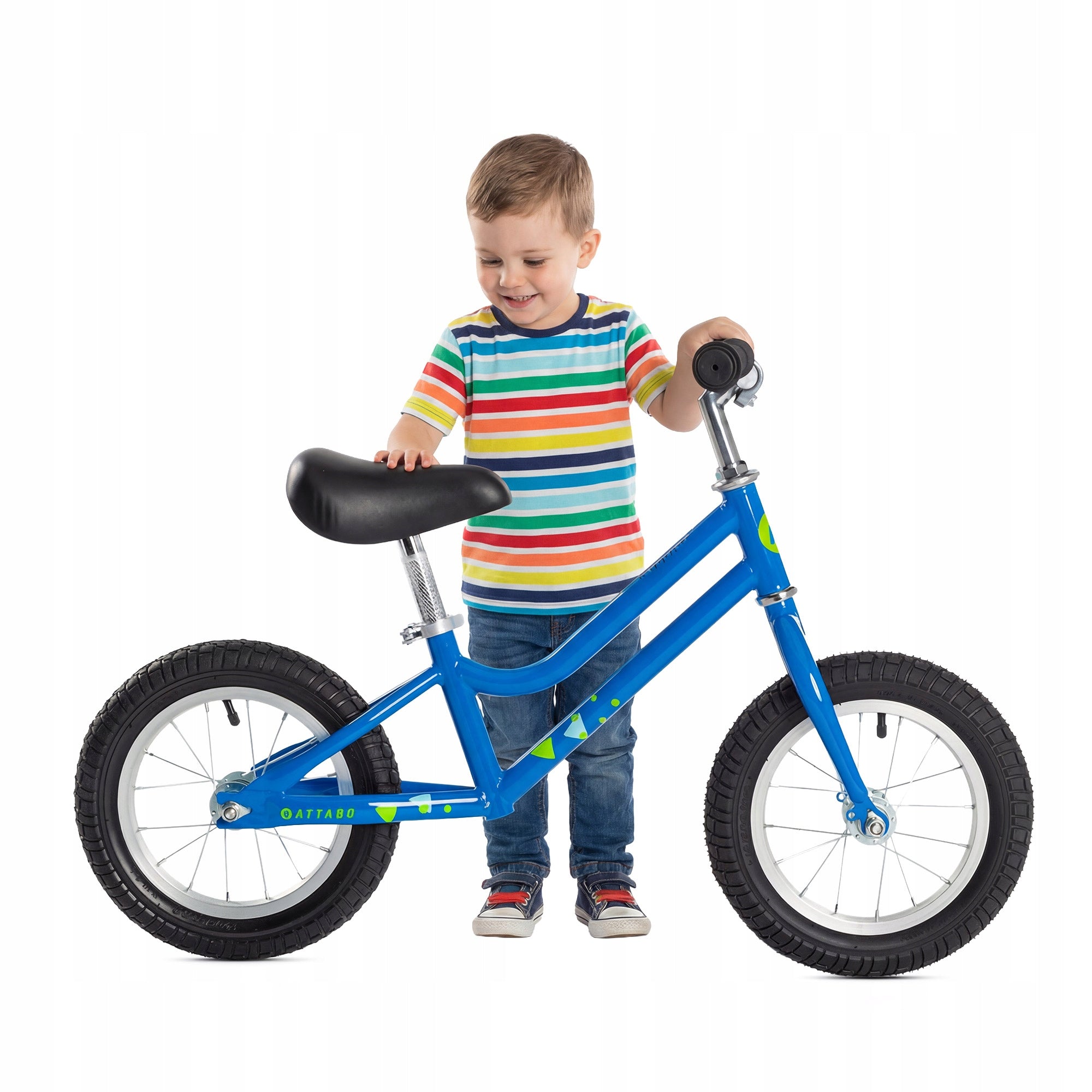 Balance bike ATTABO Ace 12" blue light Pneumatic tires adjustment