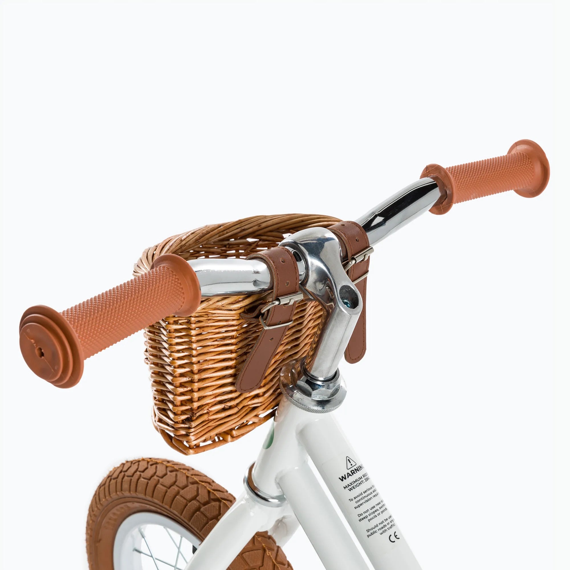 Balance bike ATTABO Ace 12" white light with basket for children Model Rowerek biegowy