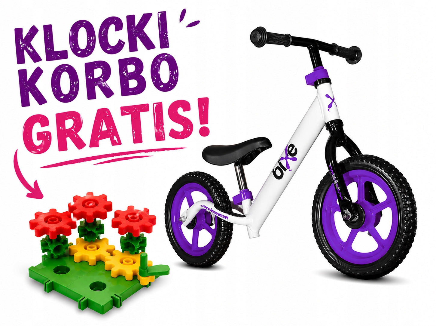 Balance bike BIXE 12" ultralight 2kg Aluminium 2-5 years + Korbo pads Manufacturer code 852840008070