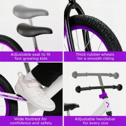 Balance bike Bixe 16" ULTRA LIGHT 4kg children 4-9years white alu adjustable Brand no brand