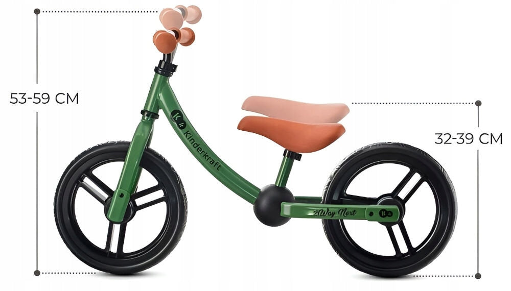 Balance bike KINDERKRAFT 2Way Next Green Wheel size in inches 12"