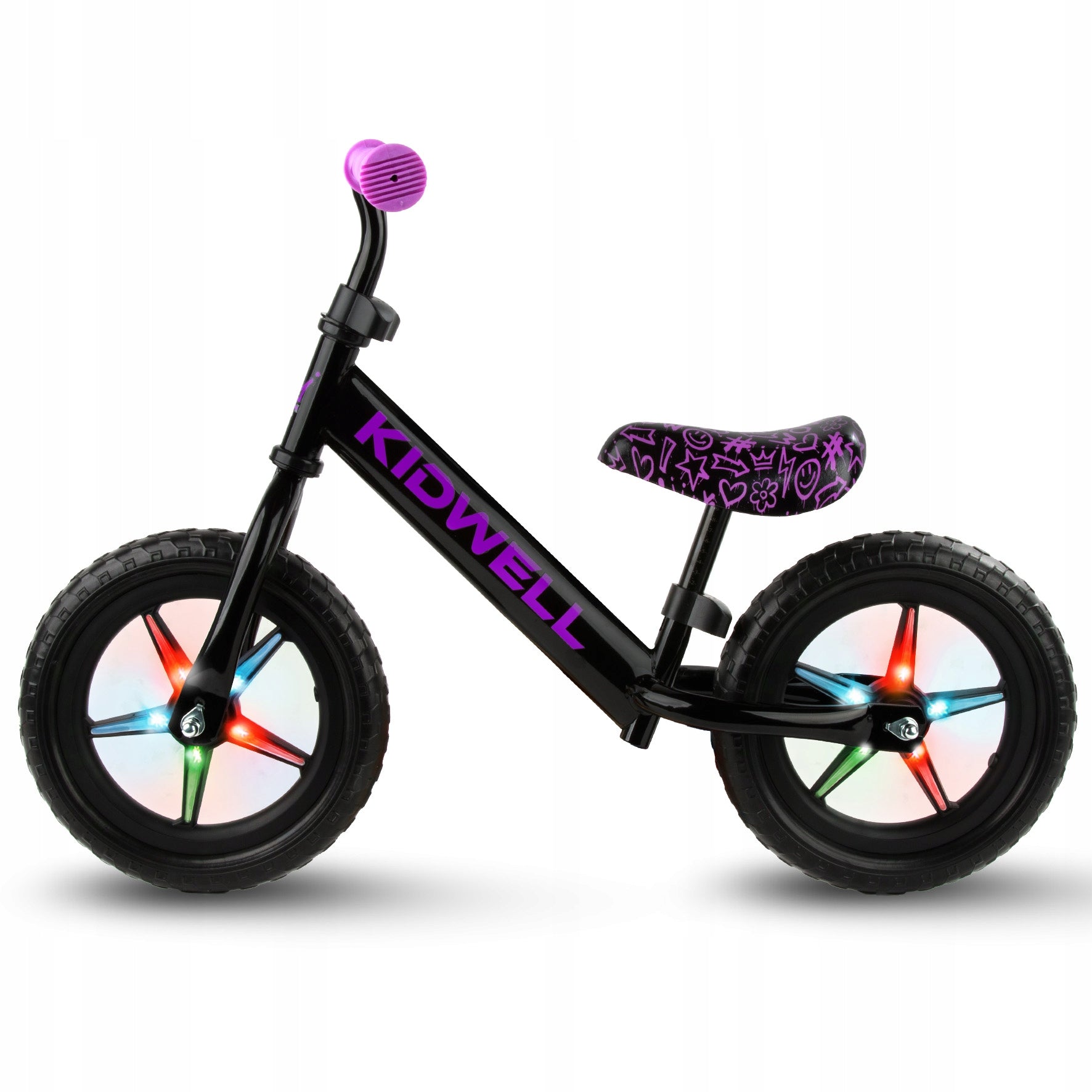 Balance bike Kidwell Rebel LED 12" NEON PINK black, pink Brand Kidwell
