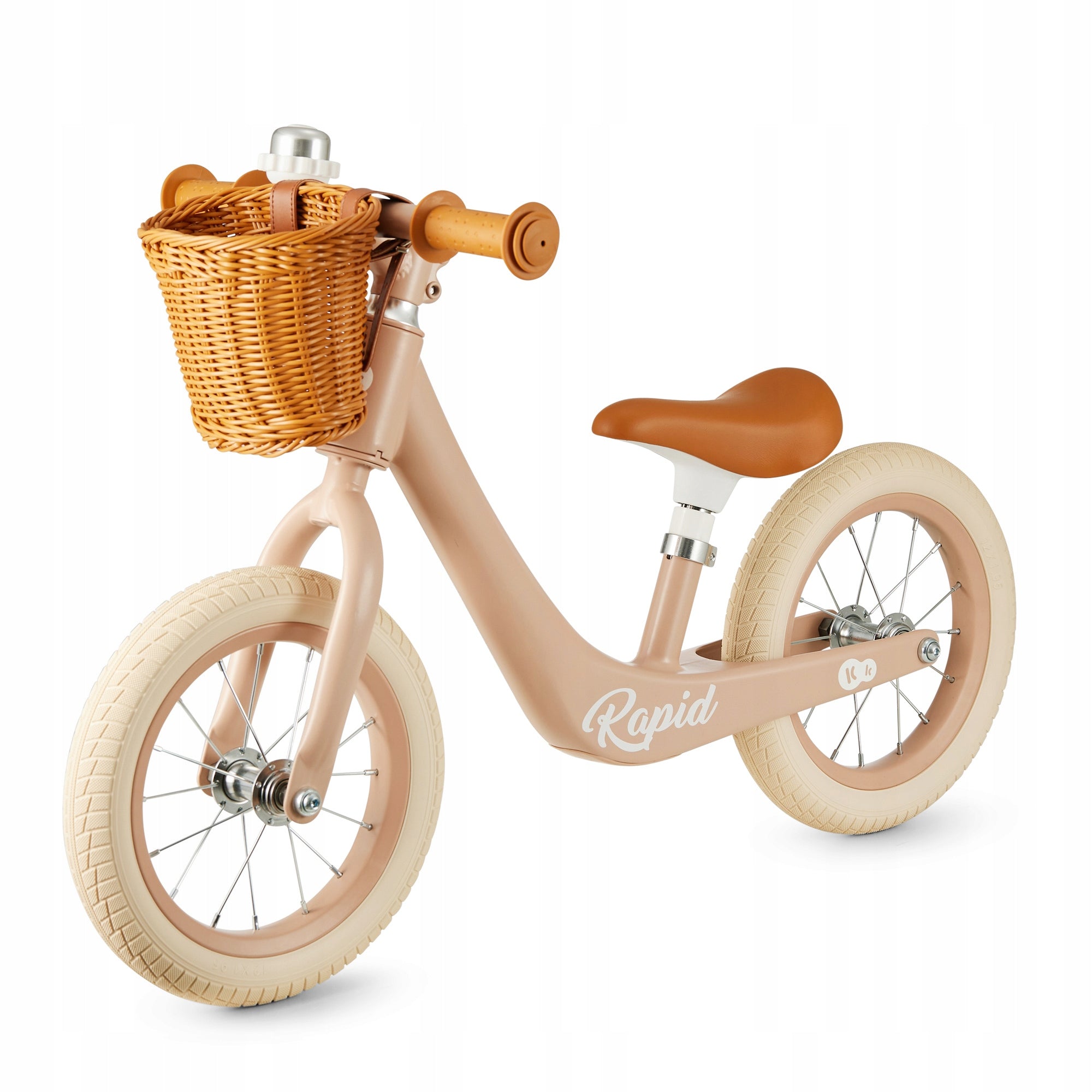 Balance bike Kinderkraft RAPID MAGNESIUM RETRO BASKET RUBBER WHEELS