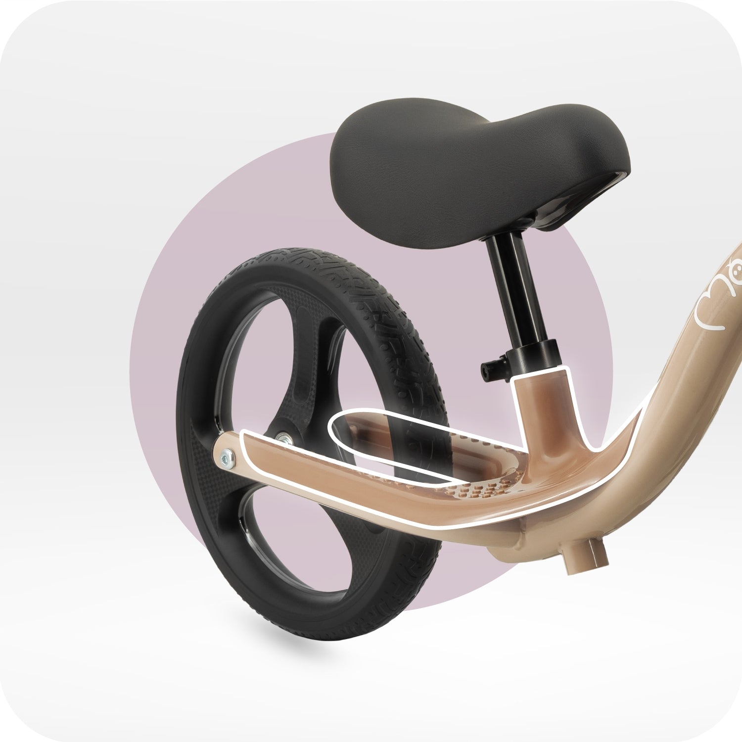 Balance bike MoMi ISOKA beige - light LED wheel adjustment for 2 years Kid's age 2+ years