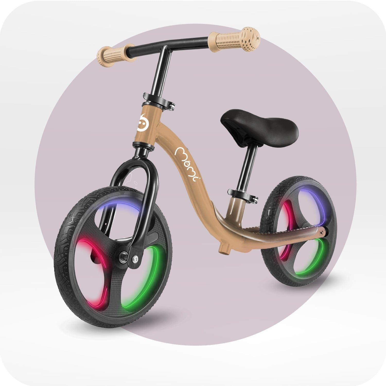 Balance bike MoMi ISOKA beige - light LED wheel adjustment for 2 years Manufacturer code ROBI00076