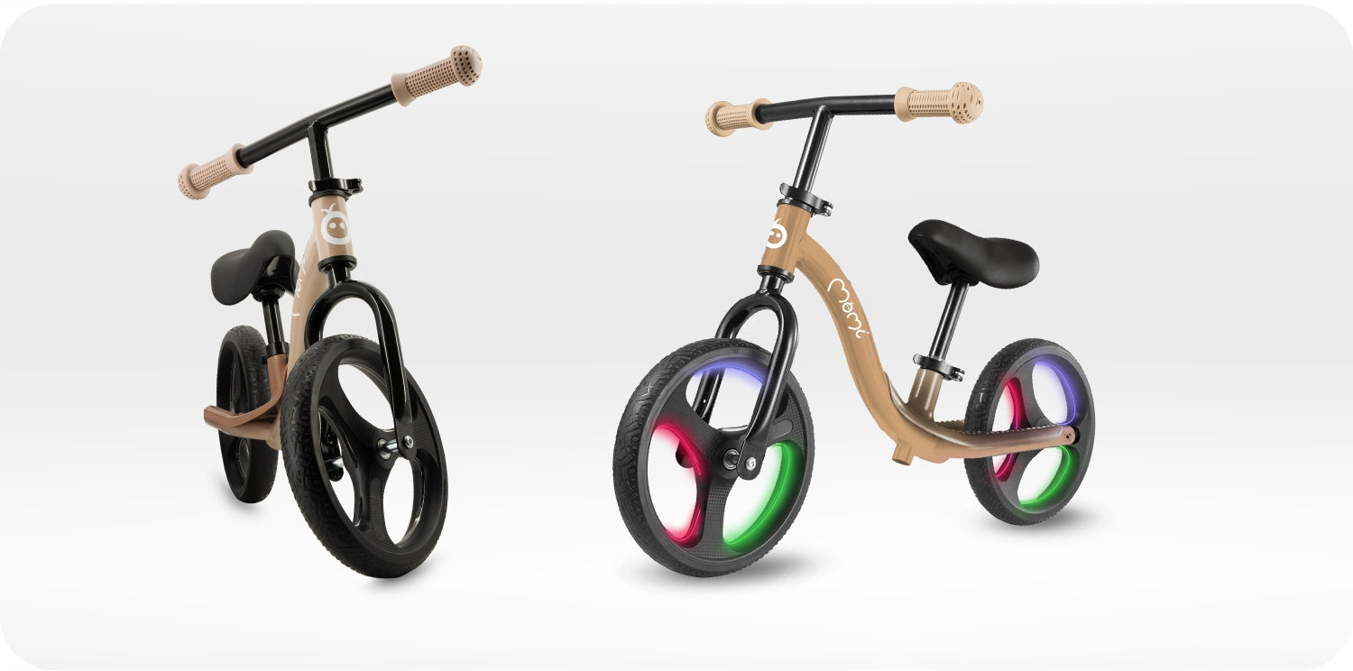 Balance bike MoMi ISOKA beige - light LED wheel adjustment for 2 years Packaging status original