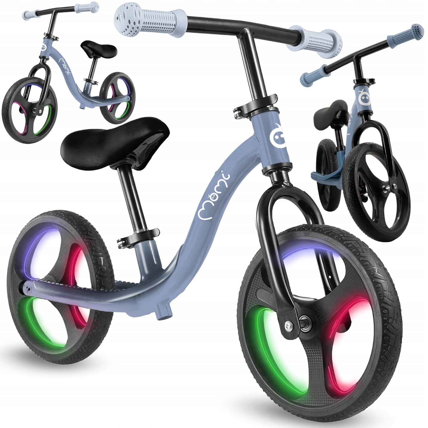 Balance bike MoMi ISOKA blue - light LED wheel adjustment for 2 years