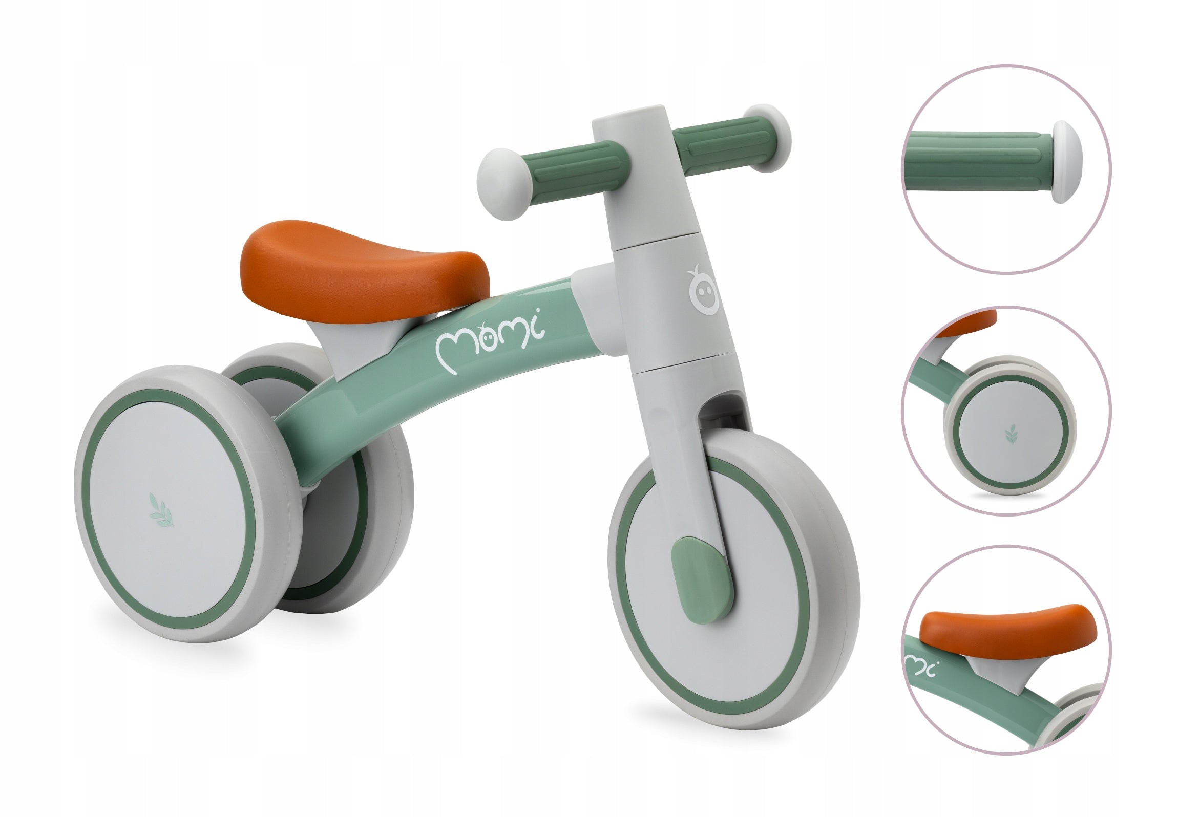 Balance bike MoMi TEDI green - from 1 year lightweight aluminium to 20kg Manufacturer code ROBI00035