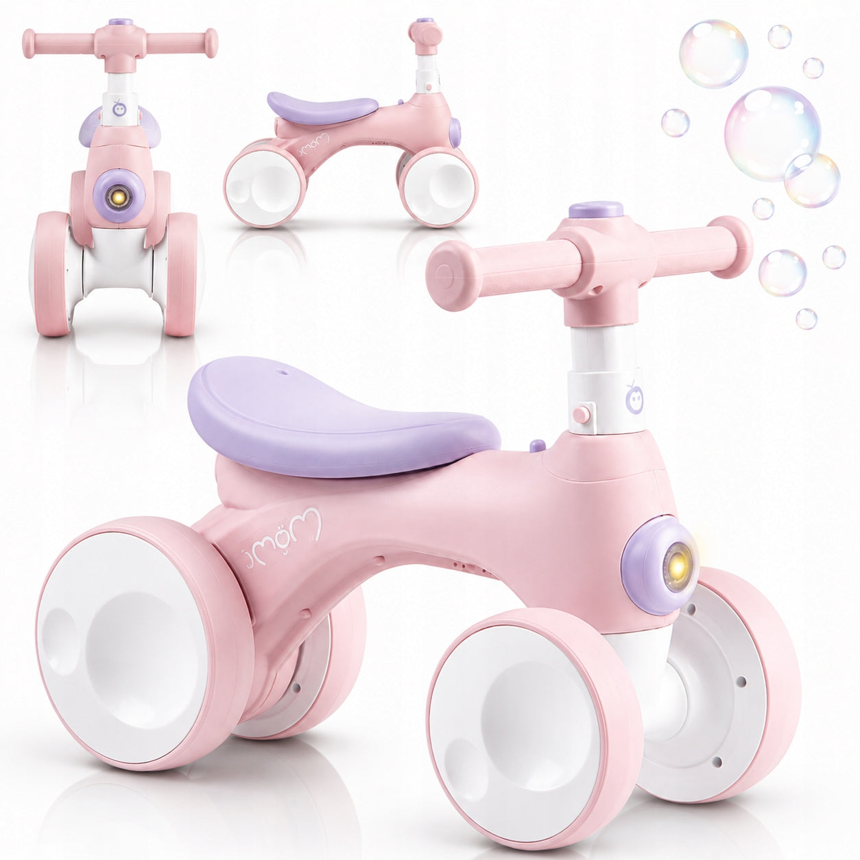 Balance bike MoMi TOBIS pink - from 2 years light horn light up to 20kg