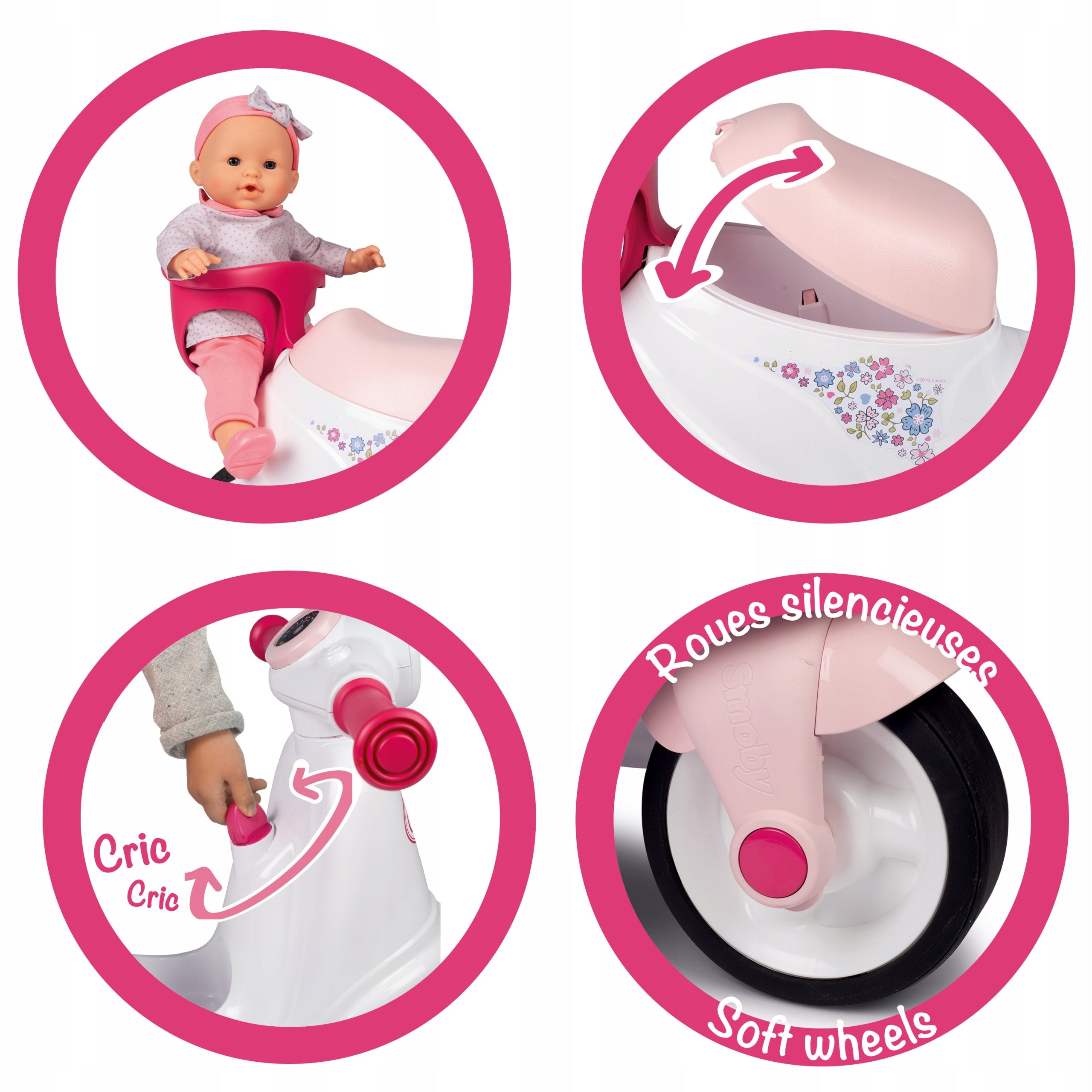 Balance bike Smoby Corolle Ride On white and pink Manufacturer code 721004