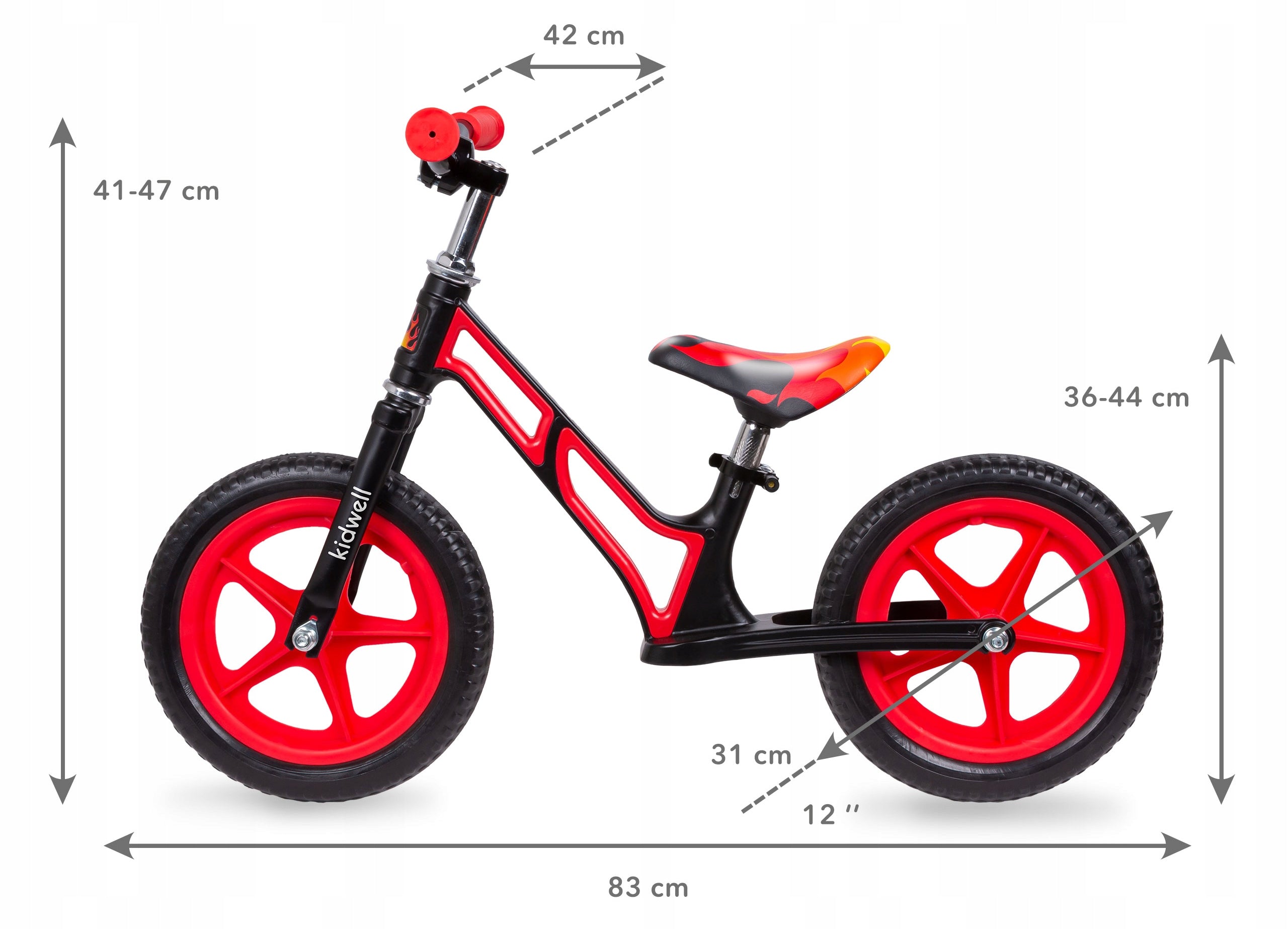 Balance bike magnesium Kidwell COMET light black/red black red Kid's age 2+ years