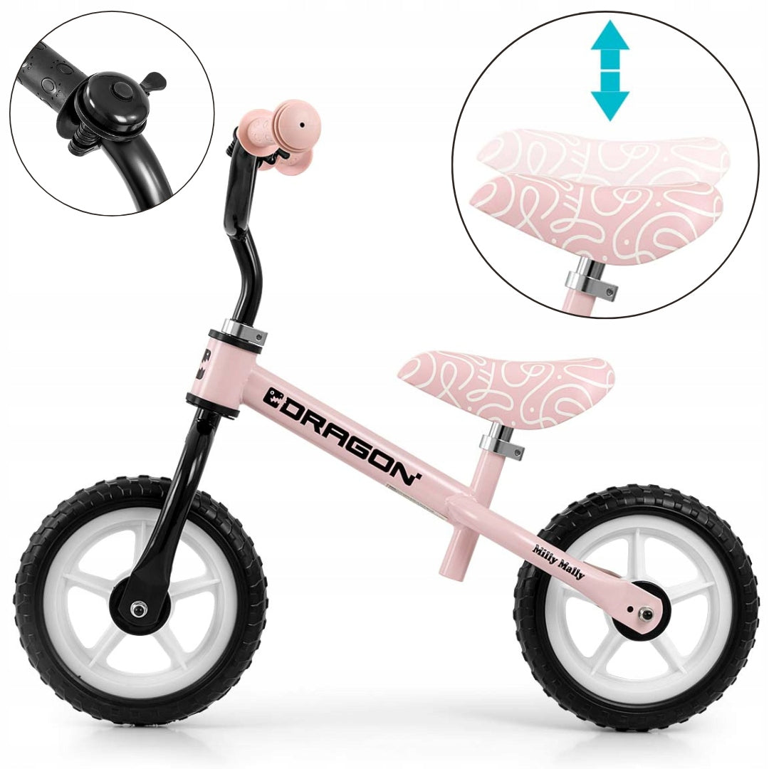 Balance bike ride-on for girls +2 steel frame Dragon Milly Mally