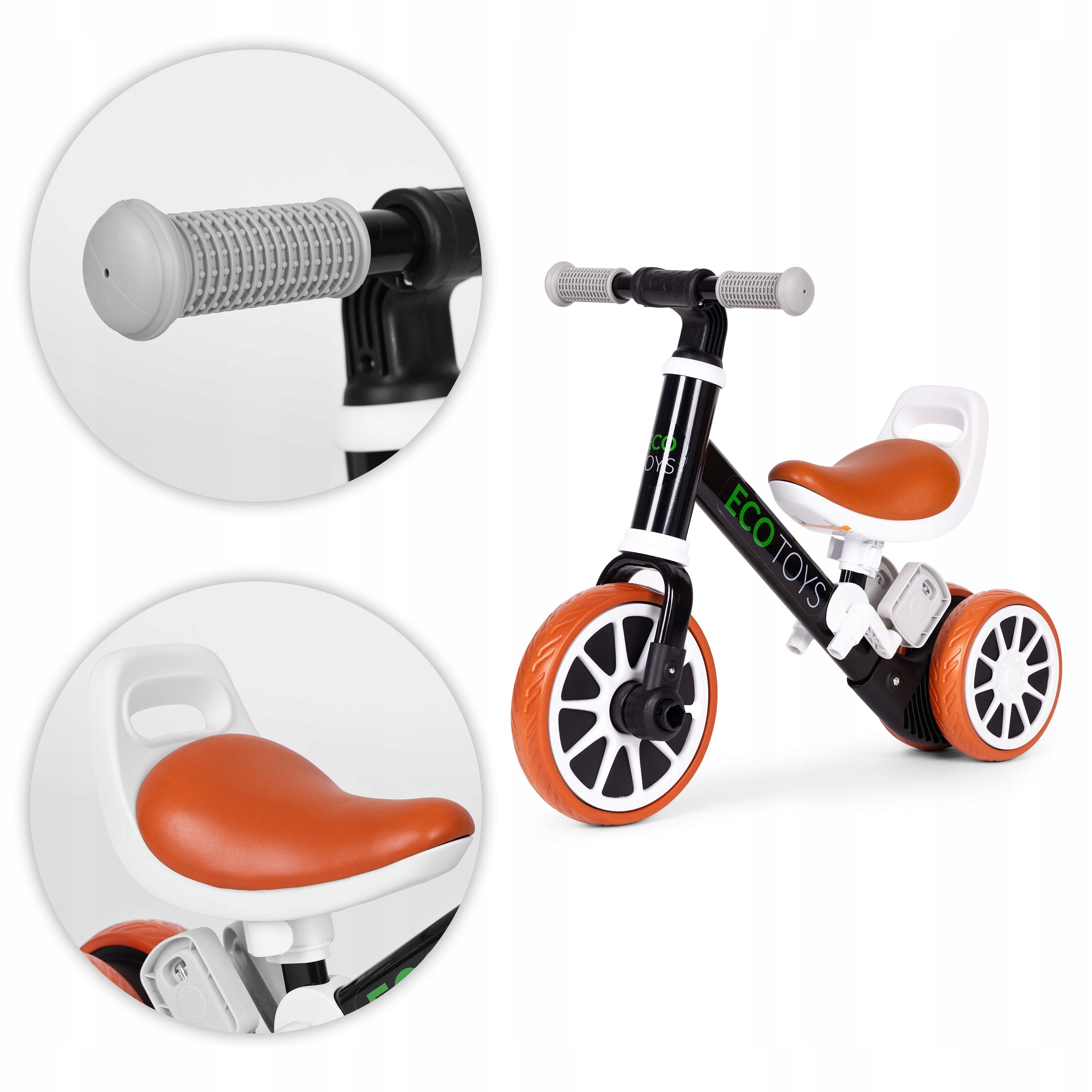 Balance bike rider with pedals 2in1 black ECOTOYS Model LC-V1307N-BLACK