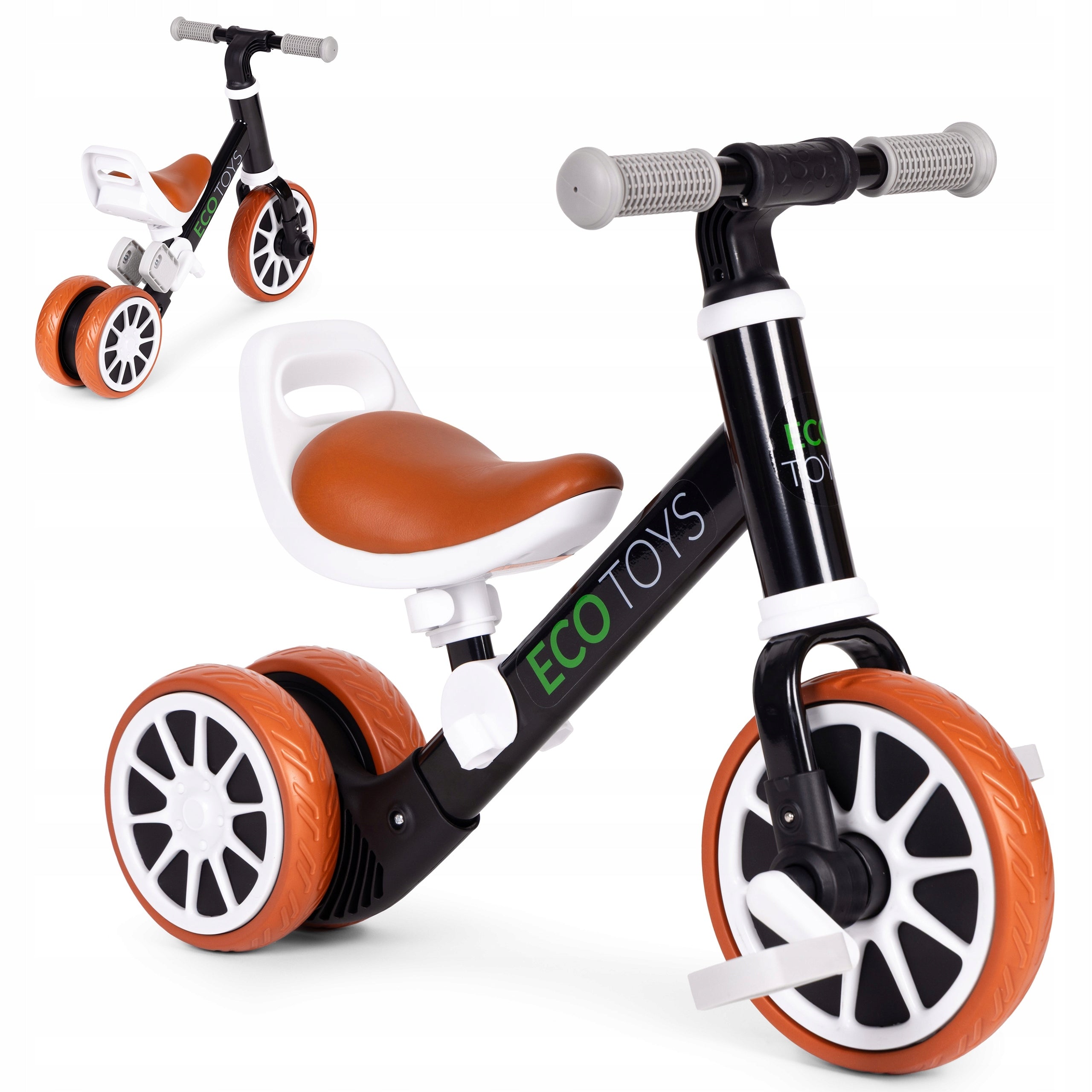 Balance bike rider with pedals 2in1 black ECOTOYS