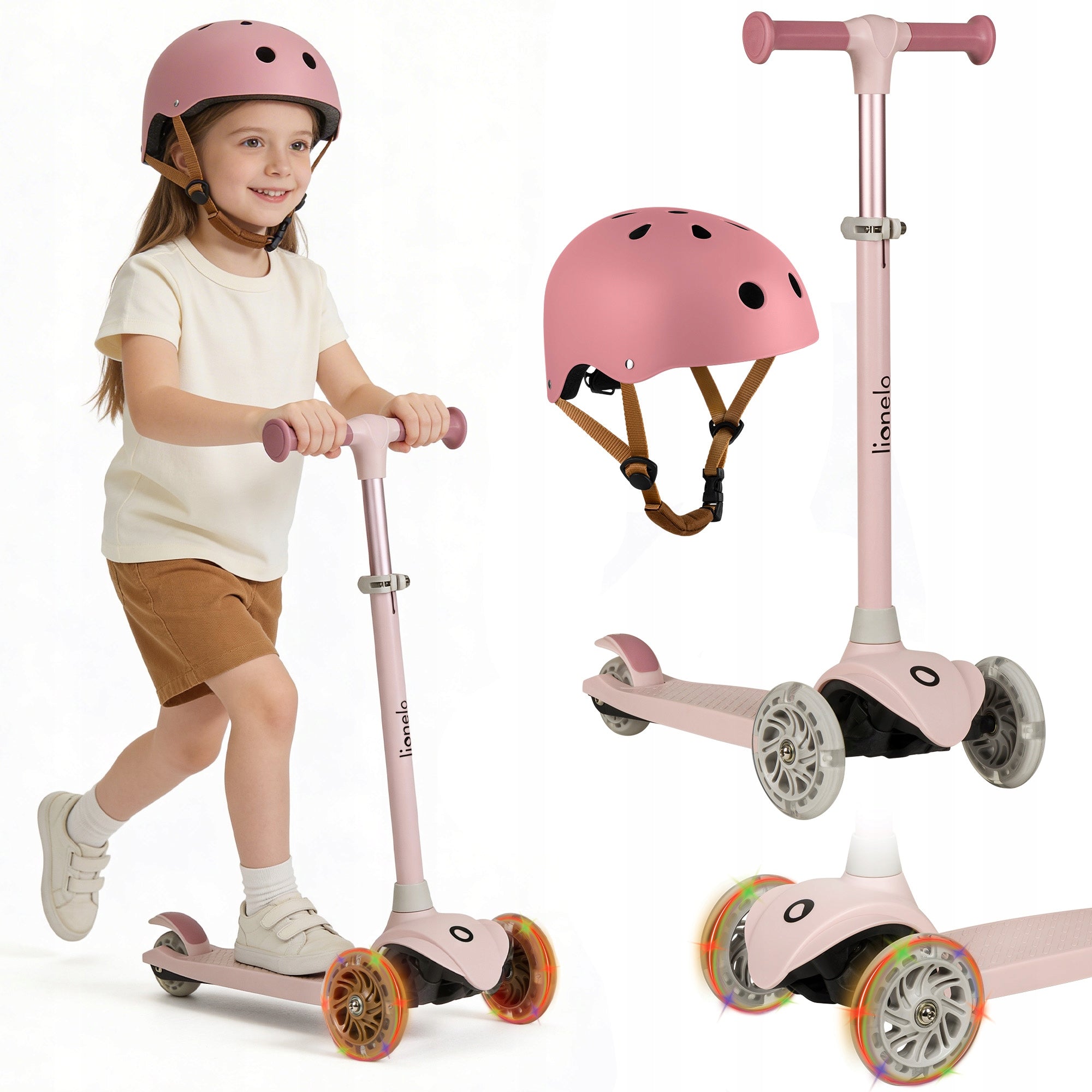 Balance scooter three-wheeled LED WHEELS Lionelo Jessy SET IN HELMET