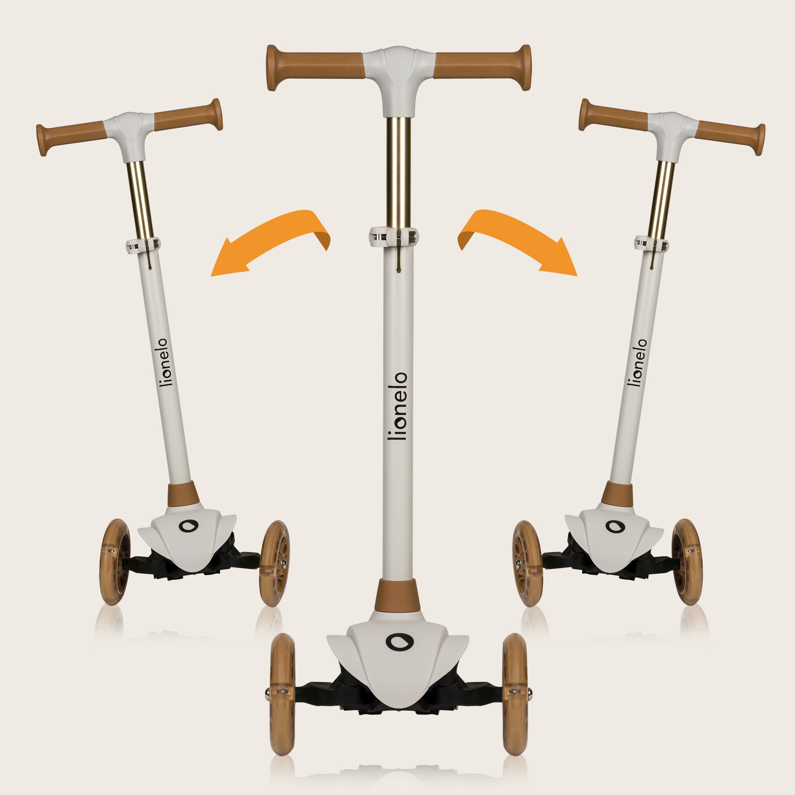 Balance scooter three-wheeled LED WHEELS Lionelo Jessy SET WITH HELMET Color beige