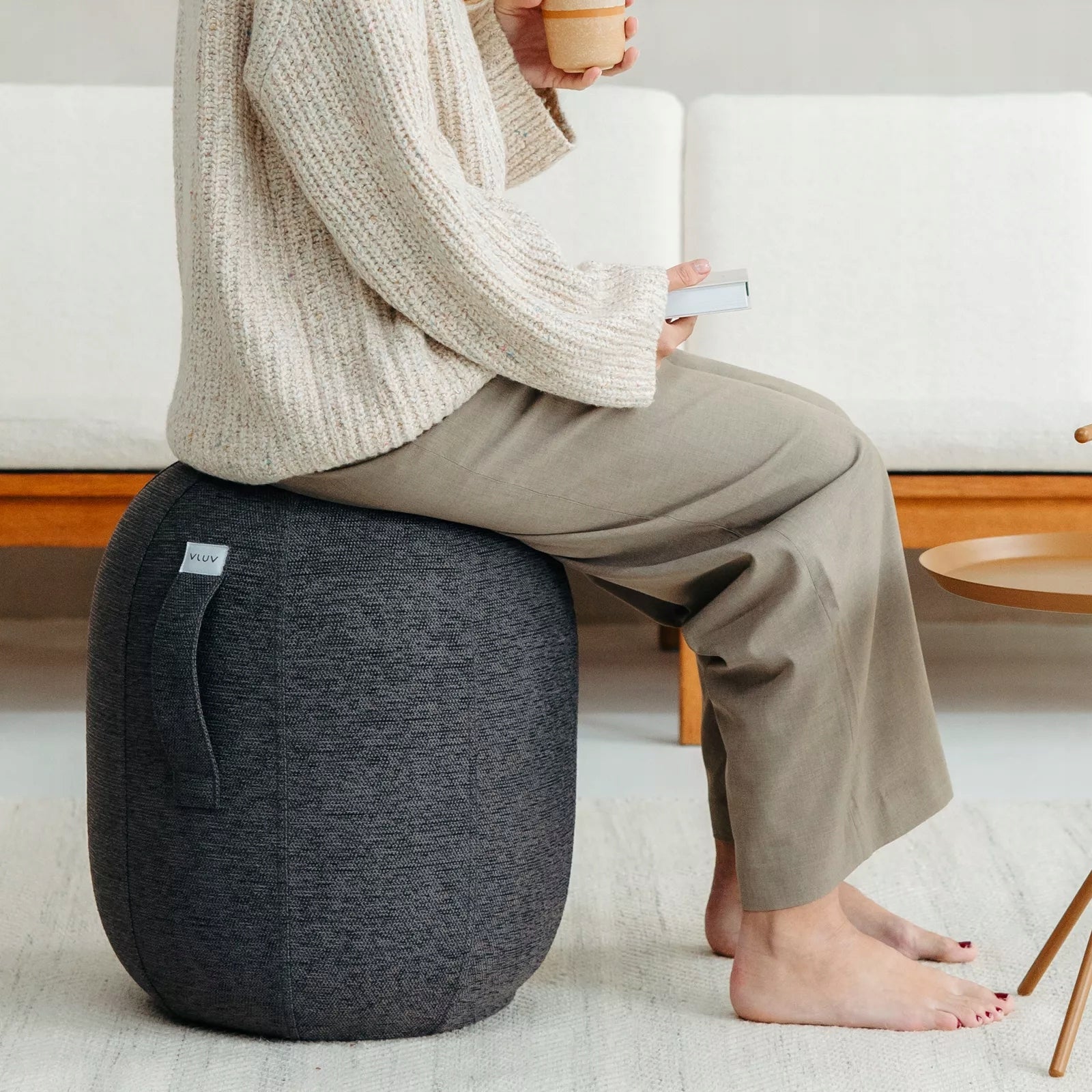 Balanční stolička VLUV Kapsul Stov M Macchiato - ergonomická židle Furniture depth 43.5 cm