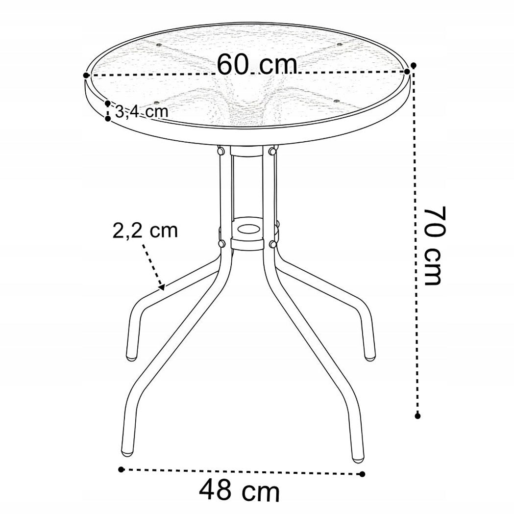 Balcony Furniture Set Black 2 Pers Chairs Table Terrace Garden Small Balcony Manufacturer code 610175MG