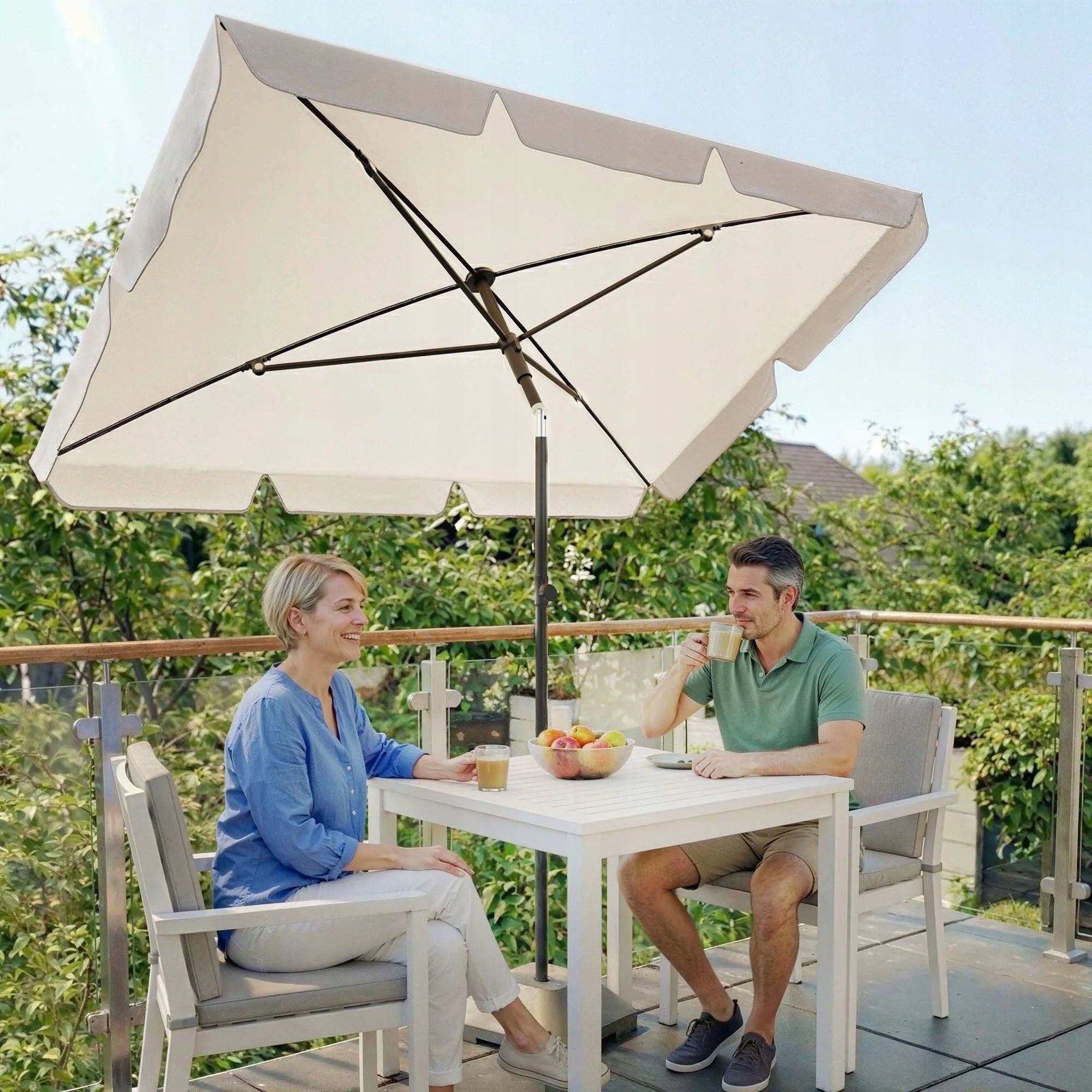 Balcony Garden Umbrella Folding Adjustable Aluminum Cover Color other
