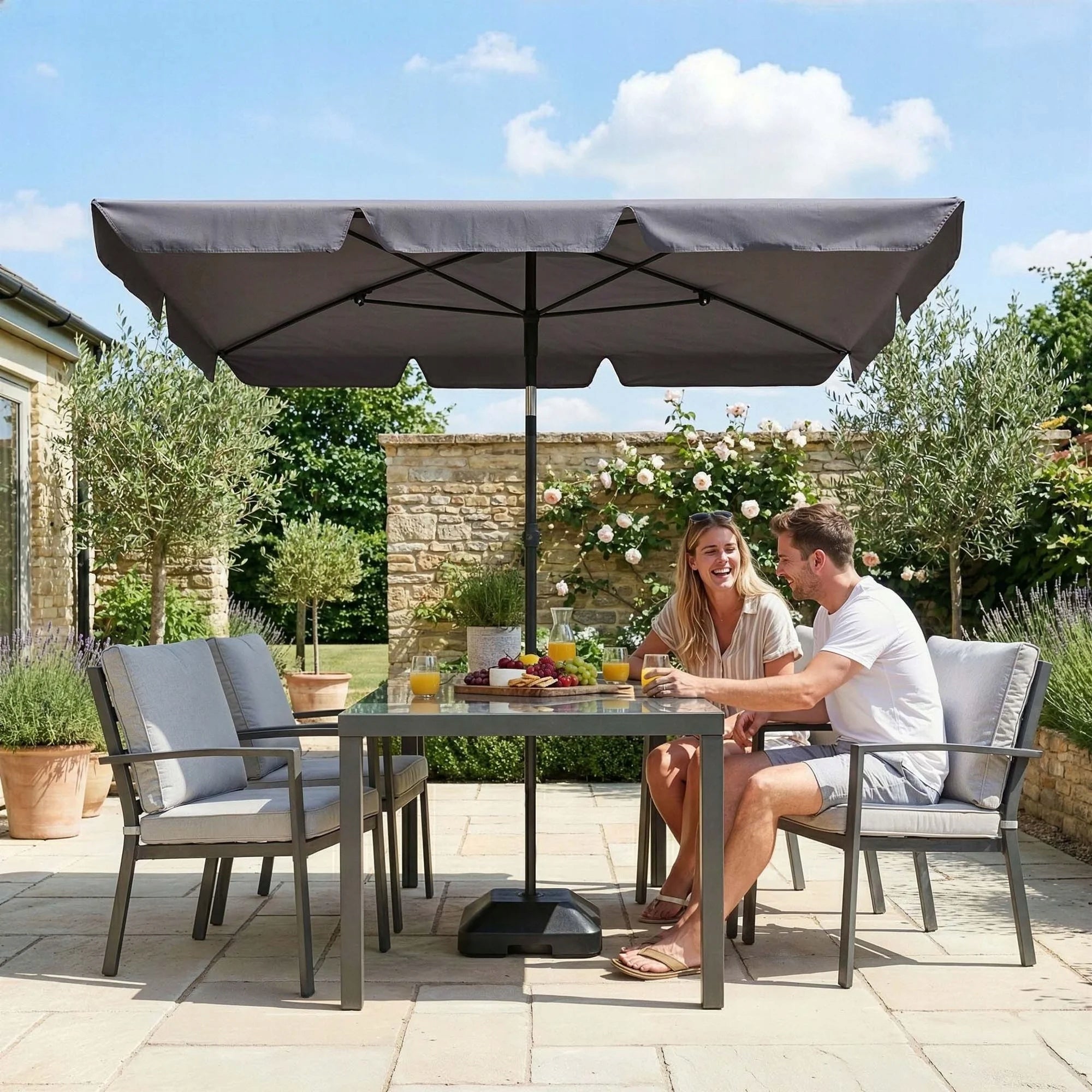 Balcony Garden Umbrella Lightweight Folding Slope Adjustment Cover Packaging status original