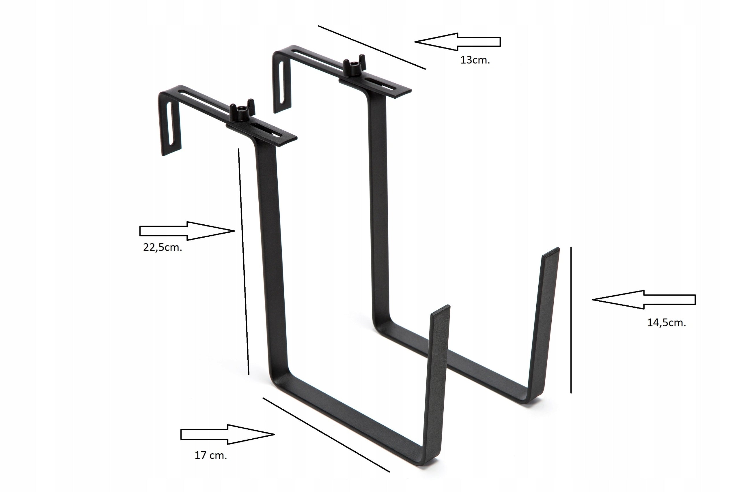 Balcony box holder metal adjustable universal black 1pcs Material metal