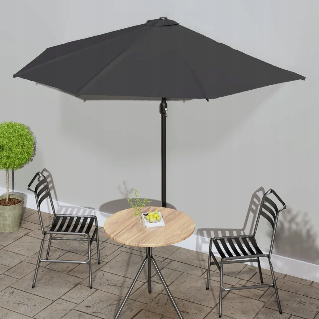 Balcony half-umbrella on aluminium post, 300x155cm, anthracite Manufacturer VidaXL