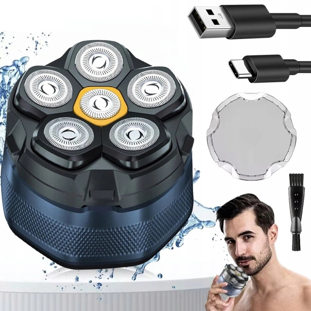 Baldness Shaver Magnetic Head 6D with 6 Blades Machine IPX6 5W