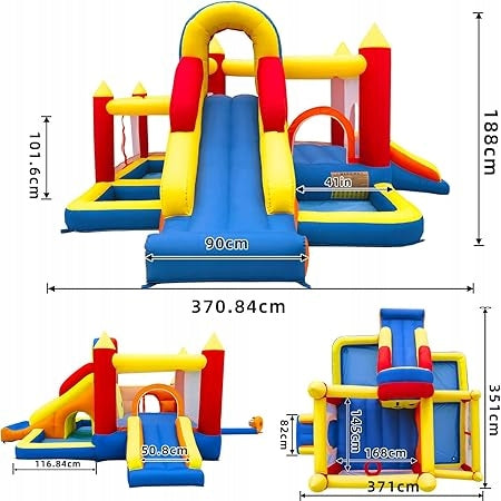 Ballsea Inflatable Castle XXL - blower, slide, tunnel and wall 3-8 years EAN (GTIN) 00085353695875
