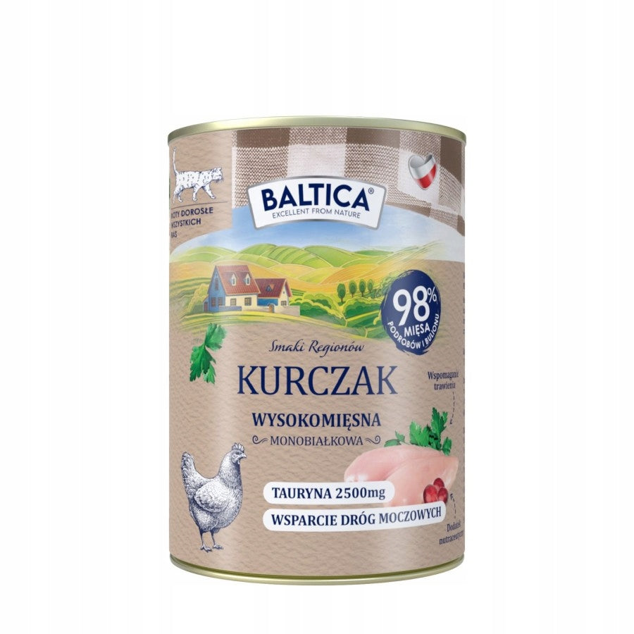 Baltica 400g wet cat food monoprotein CHICKEN without grains