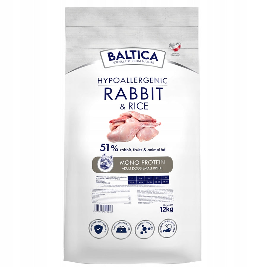 Baltica Adult Rabbit&Rice XS/S Small Breed Dog Food 12kg Manufacturer code 5905996521247