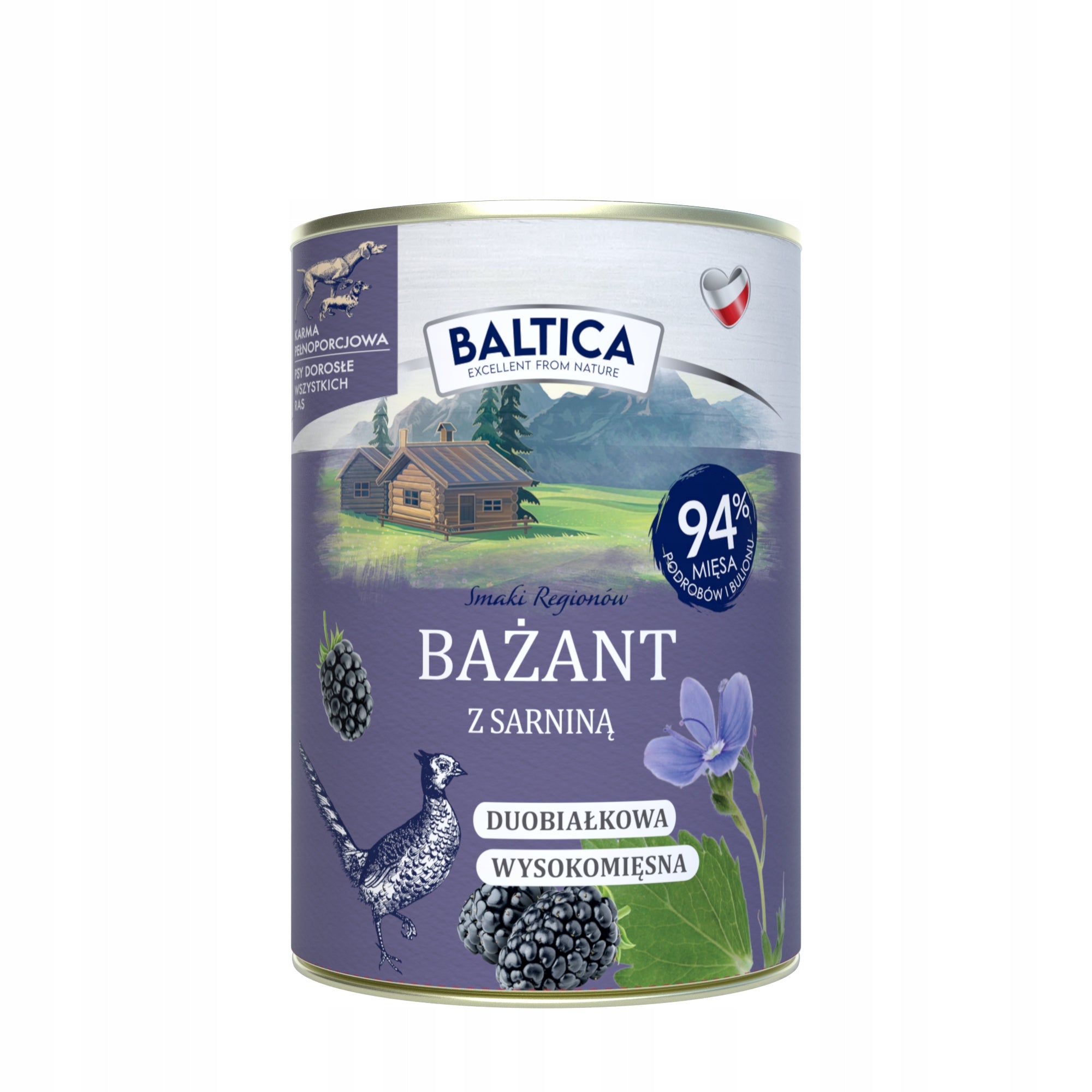 Baltica Wet dog food Pheasant with deer 400g grain-free