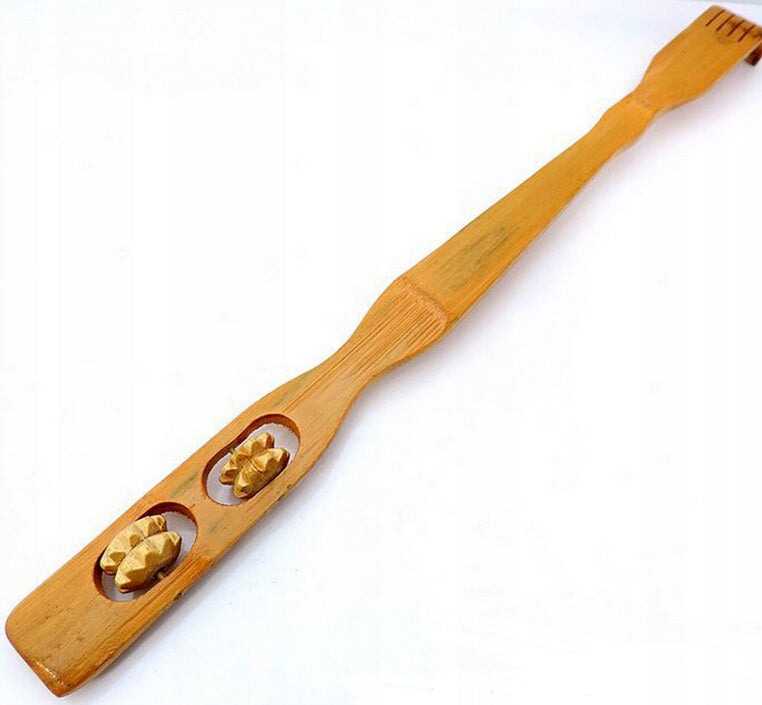 Bamboo Back Scratcher Massage Wheel 47 cm WOODEN LONG Brand Deni Carte