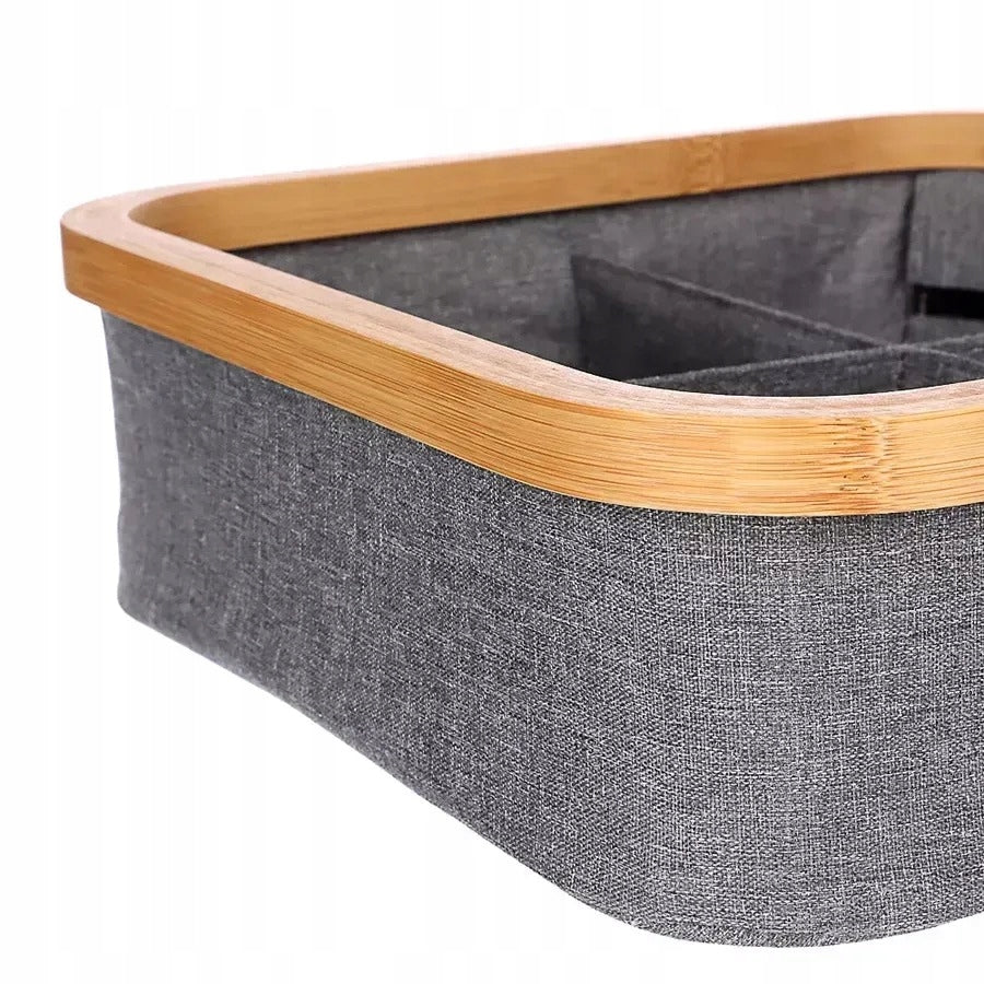Bamboo Storage Organizer with 4 Compartments and Lid Number of pieces 1 pcs