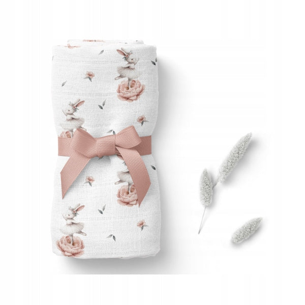 Bamboo baby diaper Bocioland, 110cm x 110cm, Bunnies, 1 pc. Packaging status original