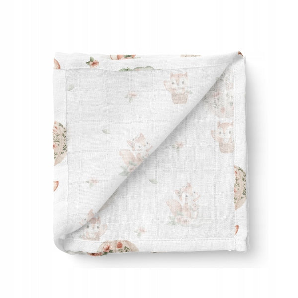 Bamboo diaper for baby Bocioland, 75cm x 75cm, Squirrels, 1 pc. Brand Bocioland