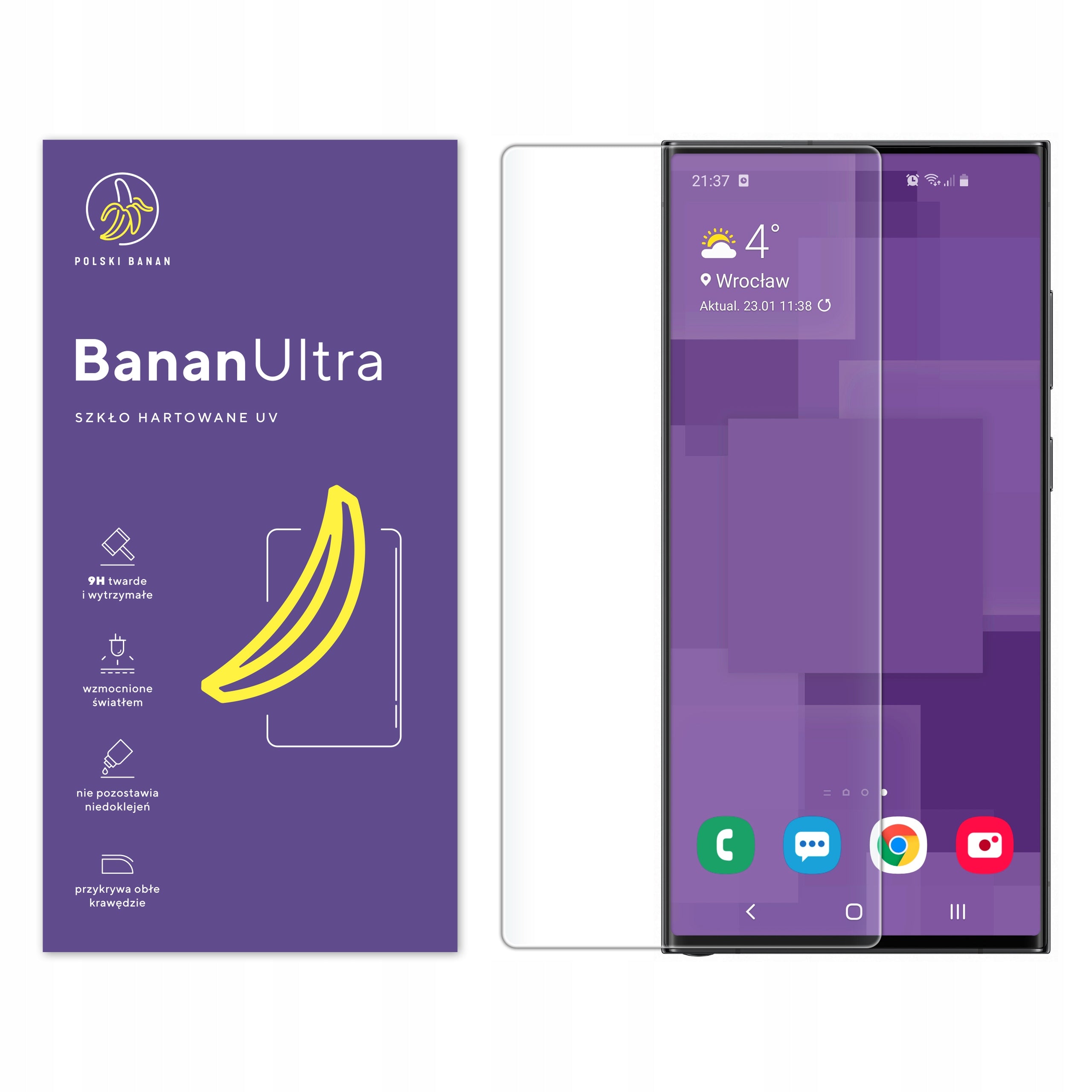 BananUltra Full Screen Tempered Glass for Samsung Galaxy S23 Ultra Manufacturer Polski Banan
