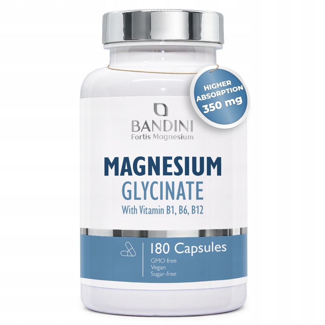 Bandini Magnesium Bisglycinate-350 mg Magnesium Chelate 180 Vegan Capsules