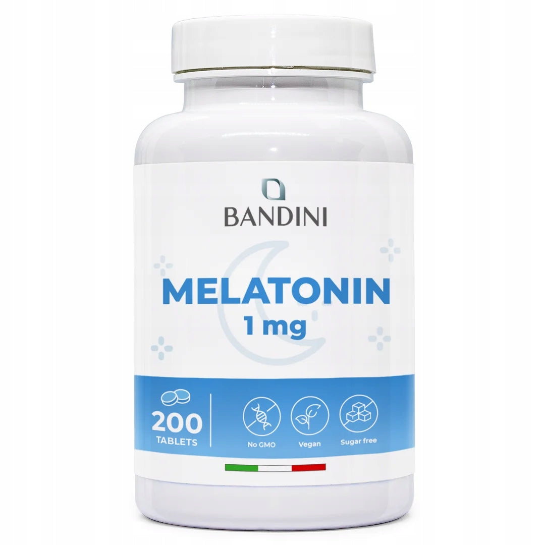 Bandini Melatonin Forte Pure 200 Tablets - Sleep Supplement 1mg per tablet